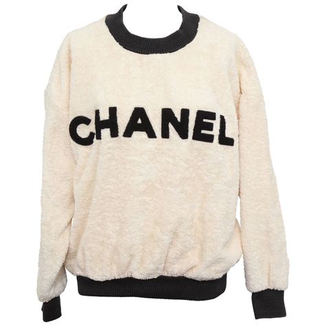 retro chanel sweatshirt|authentic chanel logo sweater.